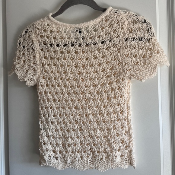 Divided Ivory Crochet Knit Top - Picture 2 of 13